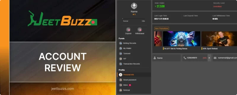 JeetBuzz New Account Feature